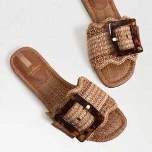 Sam Edelman Tan Woven Slide Sandals
